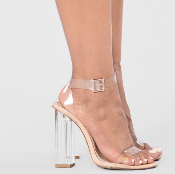 clear see through heels